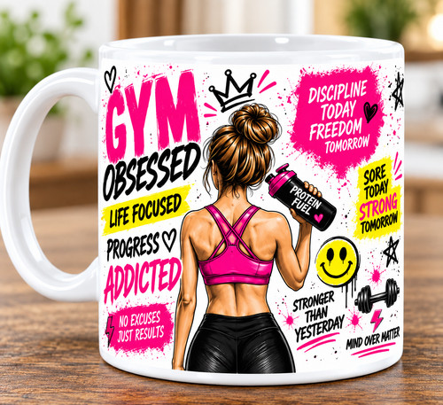 Gym obsessed mug fitness - gym,