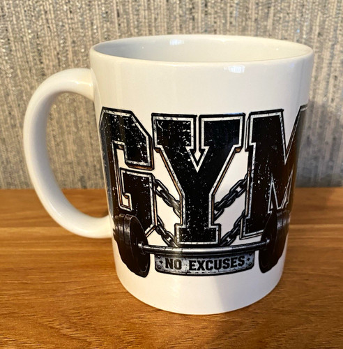 Ceramic coffee mug white - mug,, gym